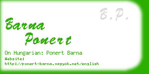 barna ponert business card